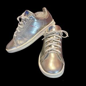 Stan Smith Adidas Silver Metallic Court Tennis Shoes / Sneakers